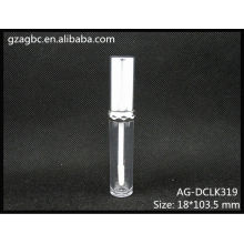 Transparente & leeren Kunststoff Runde Lip Gloss Tube AG-DCLK319, AGPM Kosmetikverpackungen, benutzerdefinierte Farben/Logo